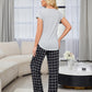 V-Neck Short Sleeve Top and Pants Lounge Set