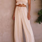 Ruffled Sleeveless Top and Wide Leg Pants Set