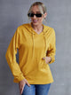 Ivy Lane Drawstring Pocketed Dropped Shoulder Hoodie Gold