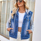 Pocketd Button Up Detachable Hooded Denim Jacket