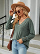 V-Neck Long Sleeve T-Shirt Moss
