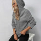 Button-Down Long Sleeve Hooded Sweater