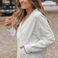 Surplice Long Sleeve Sweatshirt with Pocket