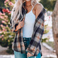 Plaid Side Slit Curved Hem Shirt