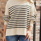 Striped Round Neck Long Sleeve Sweatshirt