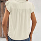 Notched Cap Sleeve Blouse