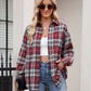 Mandy Pocketed Plaid Collared Neck Long Sleeve Shirt