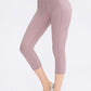 Wide Waistband Cropped Active Leggings with Pockets