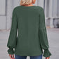 Round Neck Flounce Sleeve Blouse