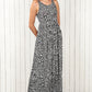 Leopard Round Neck Sleeveless Maxi Dress