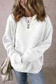 Round Neck Long Sleeve Sweatshirt White