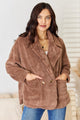 Culture Code Double Breasted Fuzzy Coat New Taupe
