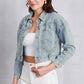 Studded Dropped Shoulder Denim Jacket