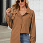 Button Up Dropped Shoulder Long Sleeve Outerwear