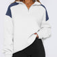 Contrast Quarter Zip Long Sleeve Sweatshirt