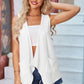 Eyelet Open Front Sleeveless Cardigan