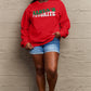 Simply Love Full Size SANTA'S FAVORITE Round Neck Sweatshirt