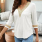 V-Neck Eyelet Blouse