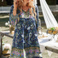 Bohemian Tie Neck Balloon Sleeve Dress