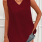 V-Neck Curved Hem Tunic Tank