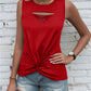 Cutout Twisted Round Neck Tank