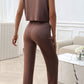 Ribbed Round Neck Top and Pants Set