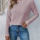 Eyelet Round Neck Long Sleeve Top