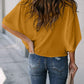 Full Size Cowl Neck Three-Quarter Sleeve Blouse