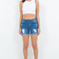 American Bazi High Waist Distressed Frayed Denim Shorts