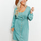 Scoop Neck Empire Waist Long Sleeve Mini Dress