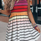 Smocked Sleeveless Striped Mini Dress