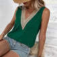 Full Size Lace Detail V-Neck Tank