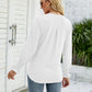 Heathered Flounce Sleeve Curved Hem Top