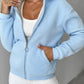 Full Size Zip Up Long Sleeve Hooded Outerwear