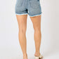 Judy Blue Full Size Button Fly Raw Hem Denim Shorts