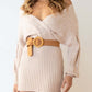 Surplice Neck Long Sleeve Sweater Dress