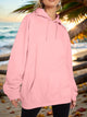 Drawstring Dropped Shoulder Hoodie Blush Pink