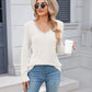 Lace Detail V-Neck Long Sleeve T-Shirt