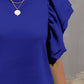 FAM-FAM Round Neck Flounce Sleeve Blouse