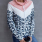 Ivy Lane Leopard Color Block Drawstring Sweatshirt