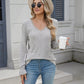 Lace Detail V-Neck Long Sleeve T-Shirt