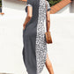 Leopard Color Block Split Dress