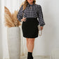 Plus Size Tie Neck Long Sleeve Mini Dress