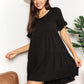 V-Neck Flounce Sleeve Tiered Dress