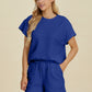 Double Take Full Size Texture T-Shirt and Shorts Set