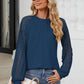 Round Neck Lace Long Sleeve Top