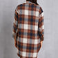 MeiMei Plaid Button Up Dropped Shoulder Coat with Pockets