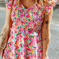 Floral Ruffle Trim Smocked Dress