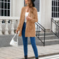 Ribbed Button Down V-Neck Long Sleeve Cardigan