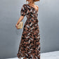 Printed Tie Waist One Shoulder Maxi Dress